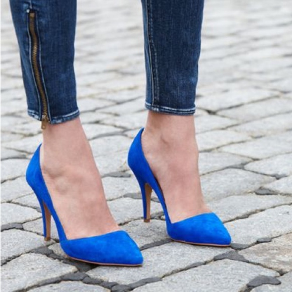 Madewell Mira Blue Suede Stilettos
